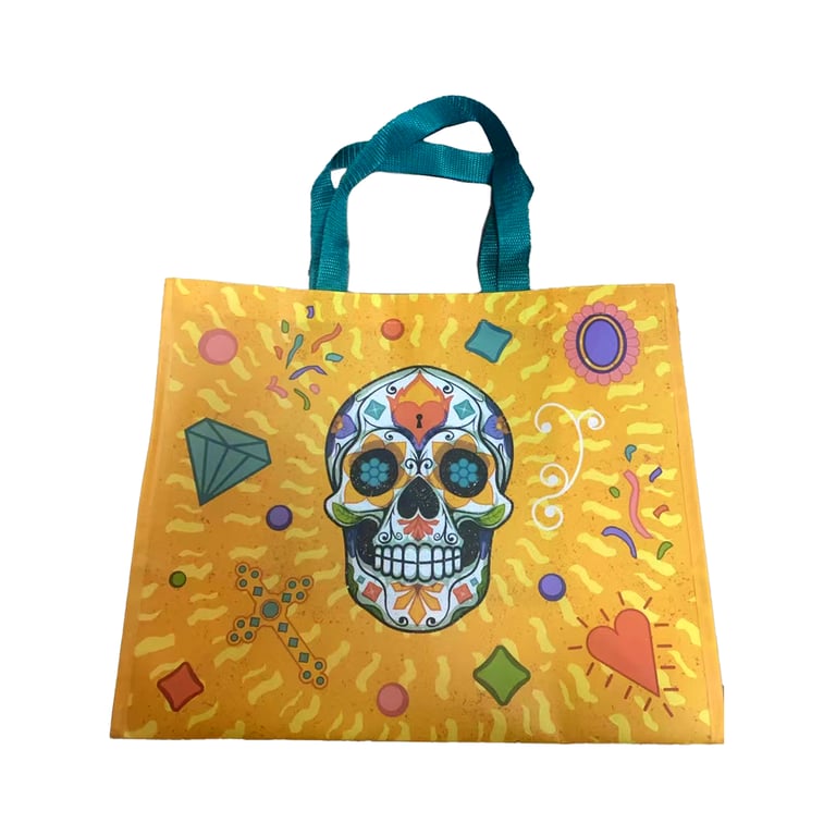 Durable Reusable Day of the Dead Shopping Bag - Eco Friendly & Durable Laminated Polypropylene Material