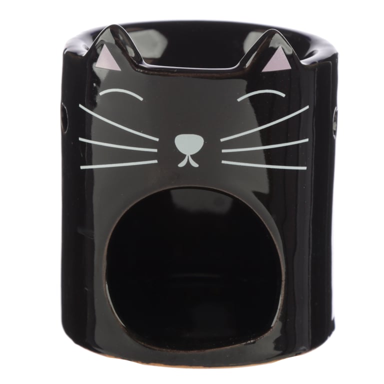 Dolomite Ceramic Feline Fine Cat Oil Burner - Home Fragrance Diffuser for Tea Light Candles and Oils