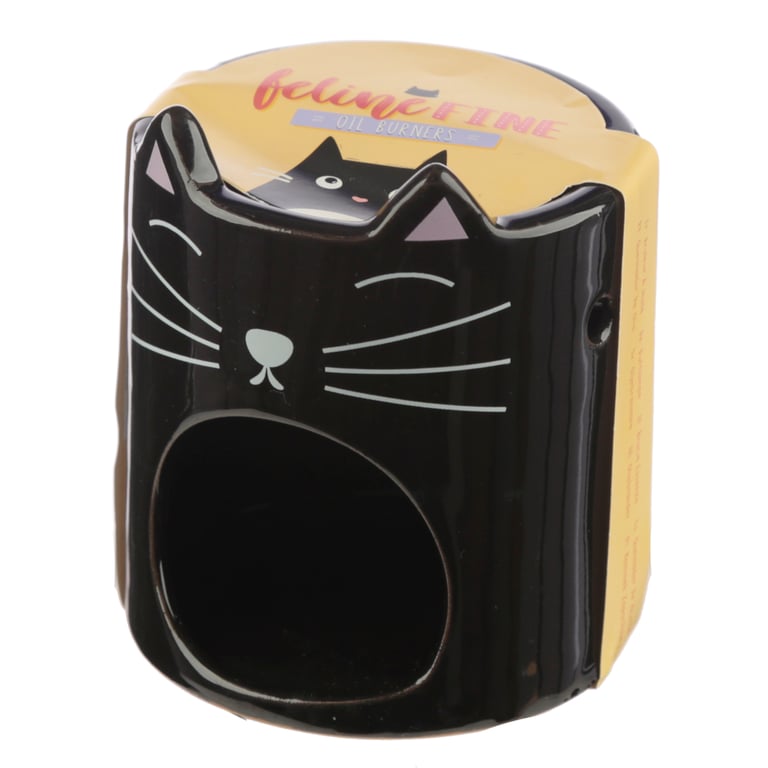 Dolomite Ceramic Feline Fine Cat Oil Burner - Home Fragrance Diffuser for Tea Light Candles and Oils