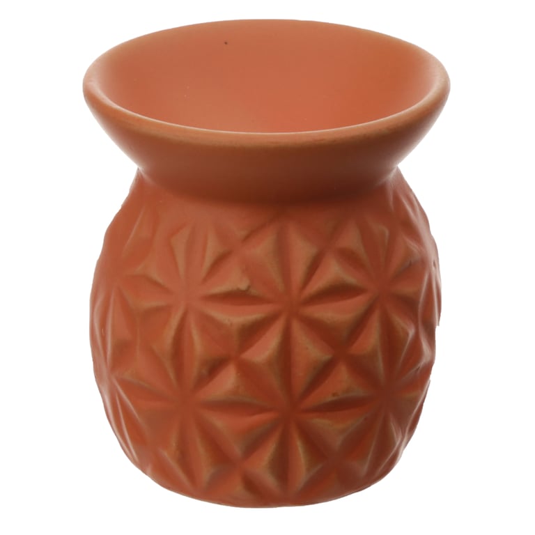 Dolomite Ceramic Embossed Triangle Pattern Oil Burner - Home Fragrance Diffuser