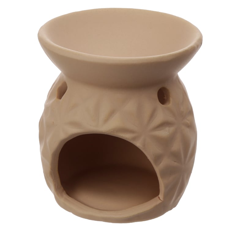 Dolomite Ceramic Embossed Triangle Pattern Oil Burner - Home Fragrance Diffuser