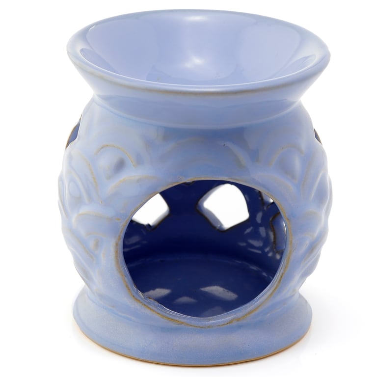 Dolomite Ceramic Eden Oil Burner - Scallop Cut Out Design for Home Fragrance