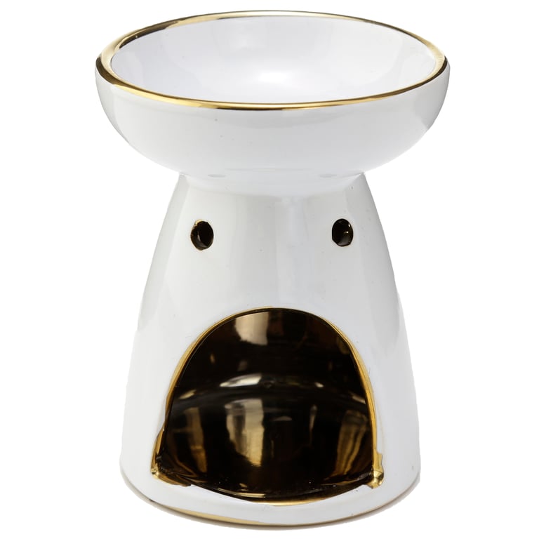 Ceramic Metallic Gold Tree Eden Oil and Wax Burner - Dolomite Ceramic Construction, Suitable for Oils and Wax Melts