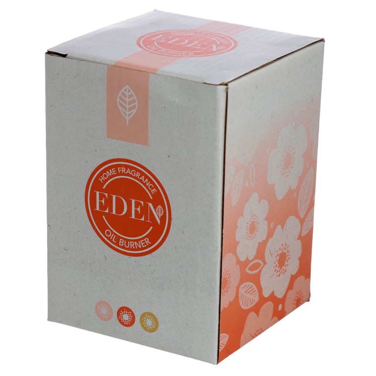 Ceramic Cylindrical Eden Oil Burner with Dolomite Ceramic Base and Wooden Feet - Perfect for Home Fragrance and Aromatherapy