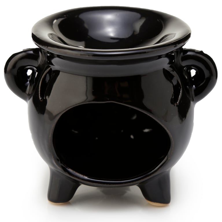 Dolomite Ceramic Cauldron Oil Diffuser & Tea Light Holder - Perfect for Halloween Decorations