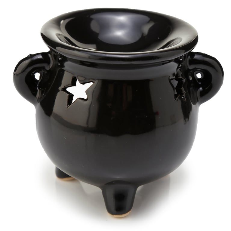 Dolomite Ceramic Cauldron Oil Diffuser & Tea Light Holder - Perfect for Halloween Decorations