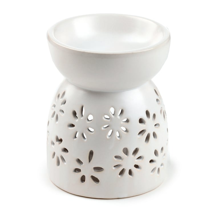 Dolomite Ceramic Daisy Cut-Out Oil and Wax Burner - Perfect Home Fragrance Heater