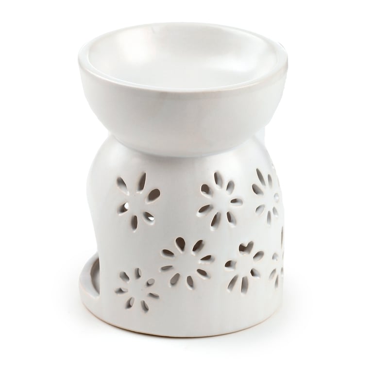 Dolomite Ceramic Daisy Cut-Out Oil and Wax Burner - Perfect Home Fragrance Heater