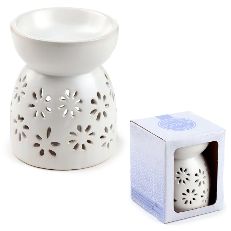Dolomite Ceramic Daisy Cut-Out Oil and Wax Burner - Perfect Home Fragrance Heater
