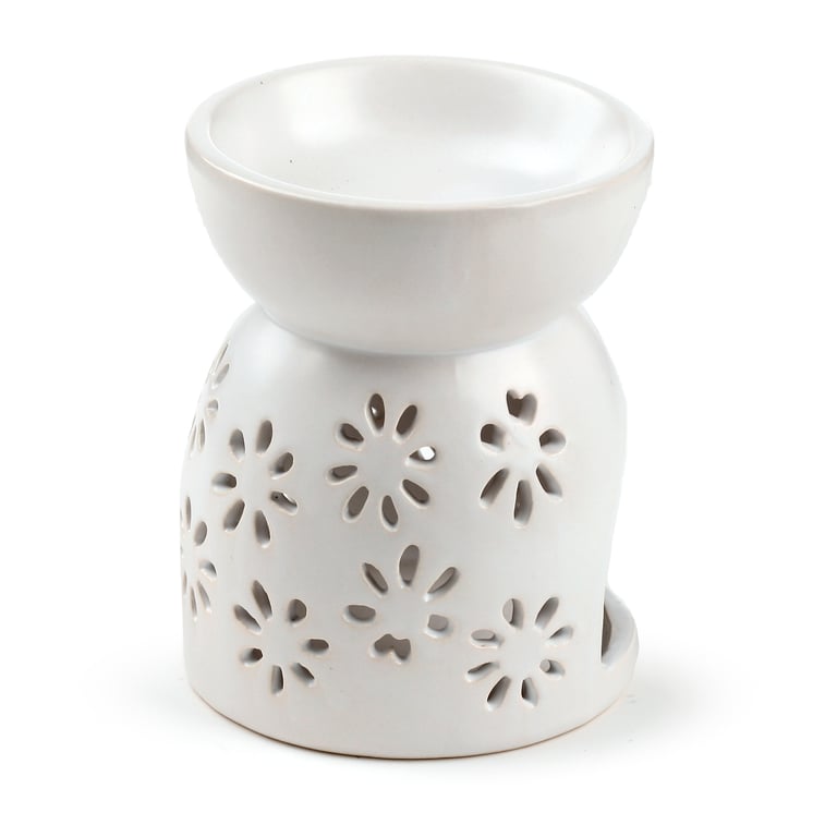 Dolomite Ceramic Daisy Cut-Out Oil and Wax Burner - Perfect Home Fragrance Heater
