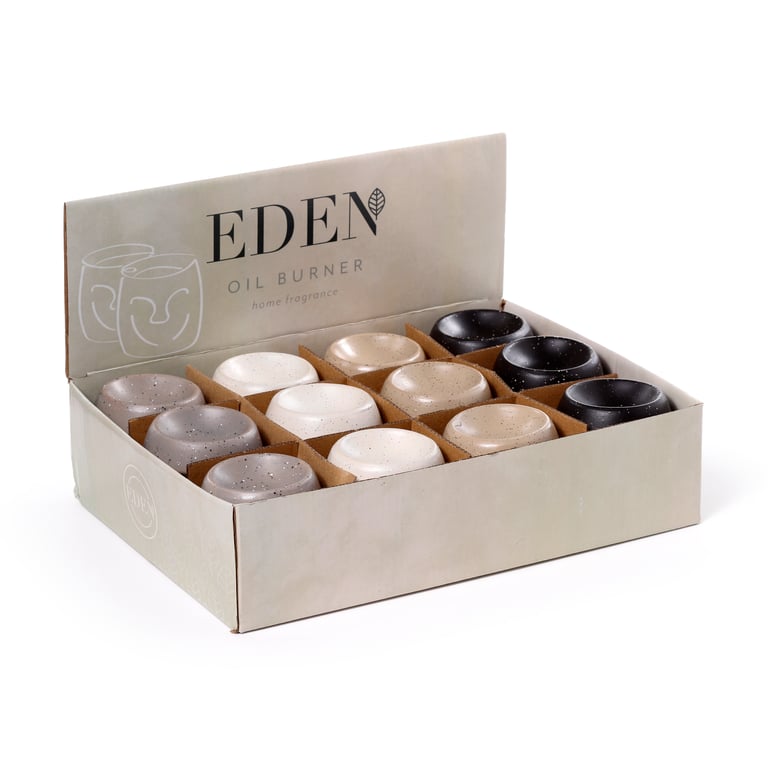 Ceramic Dolomite Oil Burner - Eden Stone Effect Home Fragrance Aromatherapy Tea Light Compatible
