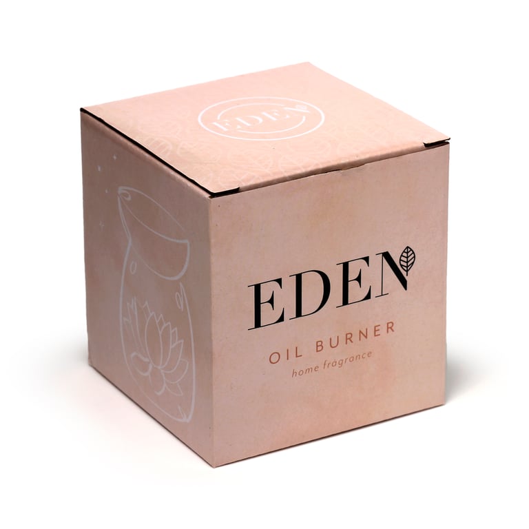 Ceramic Lotus Oil Burner - Eden Stone Effect Embossed Design for Home Fragrance Heater