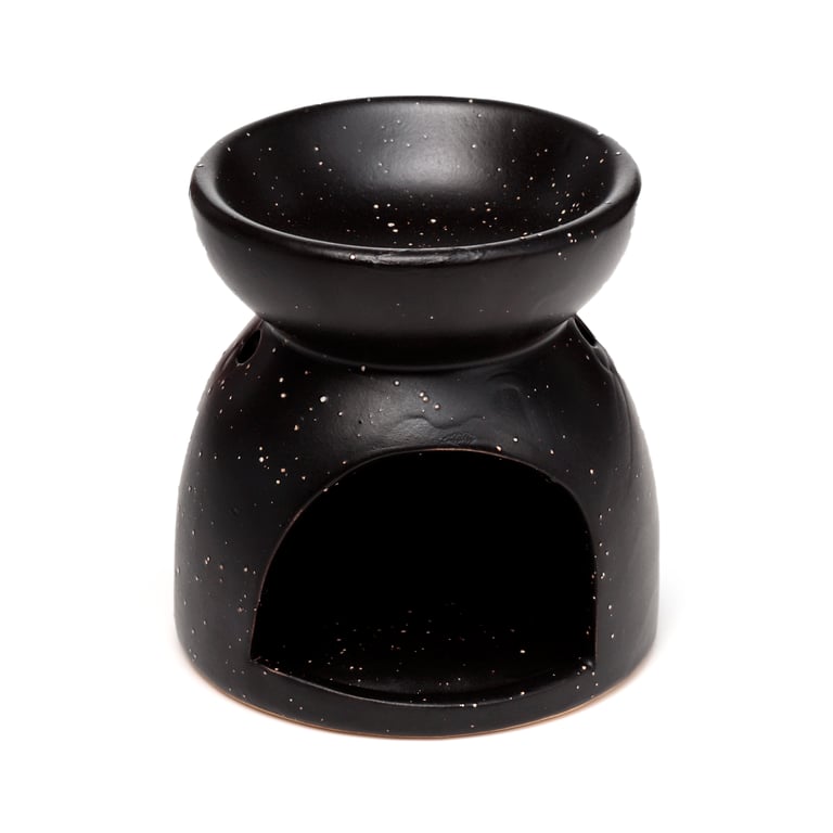 Ceramic Lotus Oil Burner - Eden Stone Effect Embossed Design for Home Fragrance Heater