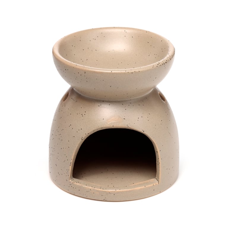 Ceramic Lotus Oil Burner - Eden Stone Effect Embossed Design for Home Fragrance Heater