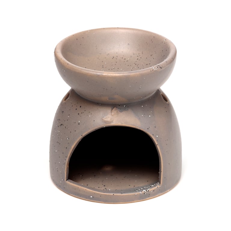Ceramic Lotus Oil Burner - Eden Stone Effect Embossed Design for Home Fragrance Heater