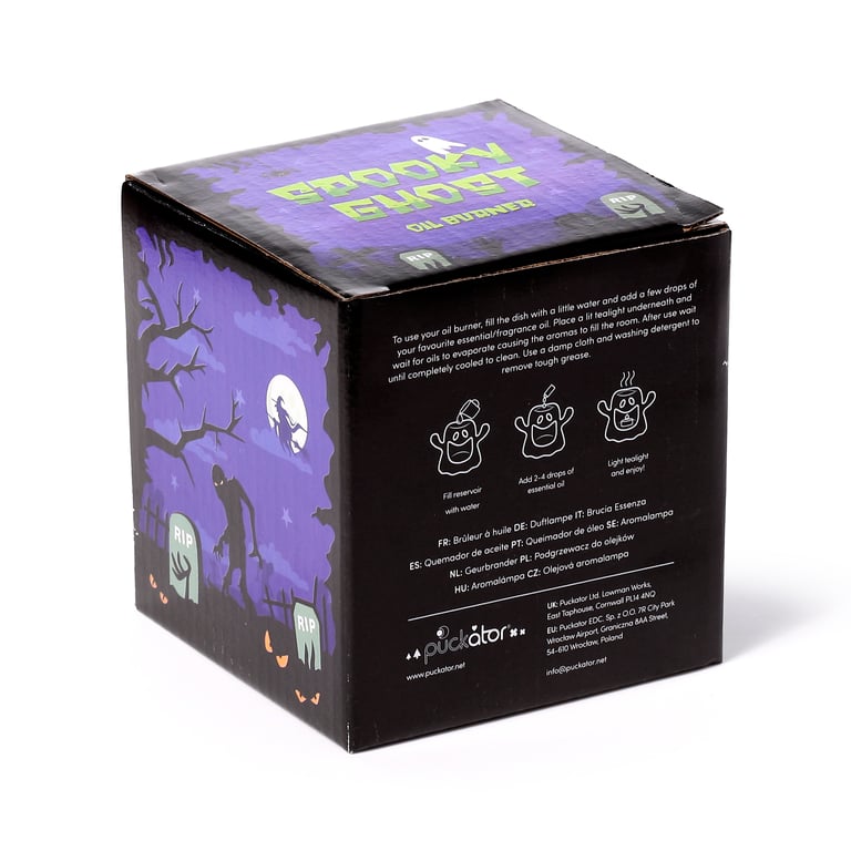Ceramic Shaped Oil & Wax Burner - Ghost, Middle Temperature Porcelain Home Fragrance Burner