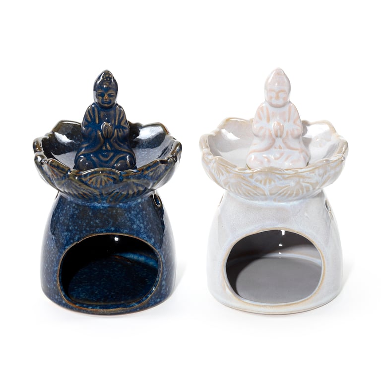 Porcelain Lotus Flower Oil Burner - Middle Temperature Home Fragrance Diffuser