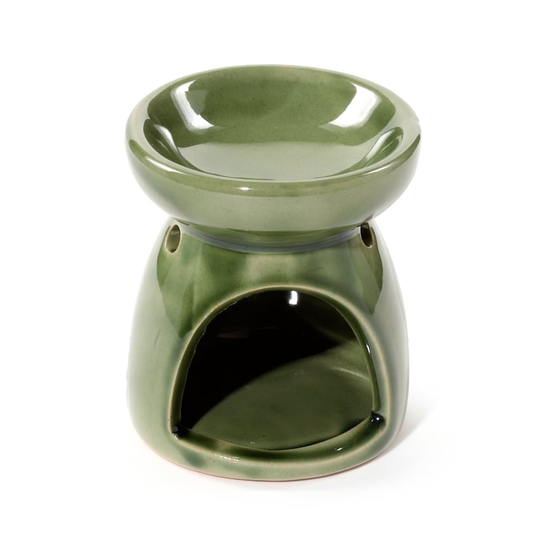 Porcelain Small Oil Burner - Eden Tree Motif, Middle Temperature, Tea Light Compatible Fragrance Diffuser for Home Decor