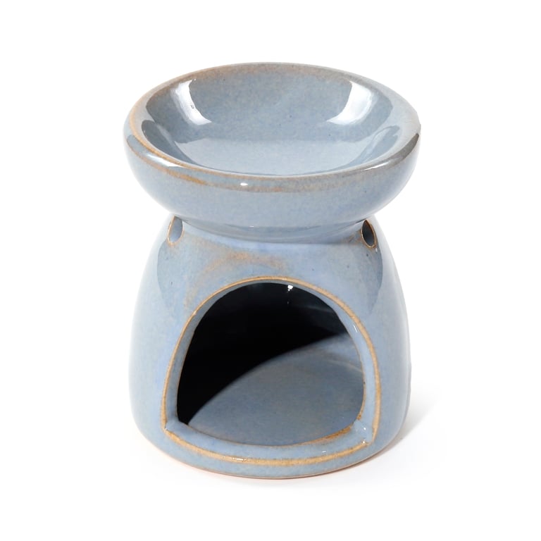 Porcelain Small Oil Burner - Eden Tree Motif, Middle Temperature, Tea Light Compatible Fragrance Diffuser for Home Decor