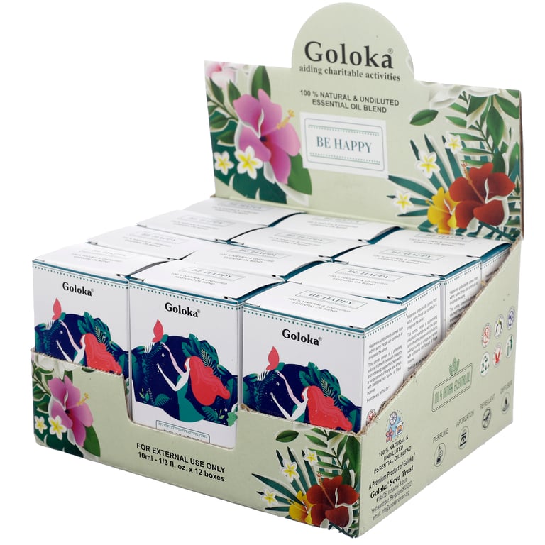 Goloka Blends 100 Pure Natural Vegan & Cruelty Free Essential Oil - Be Happy, 10ml