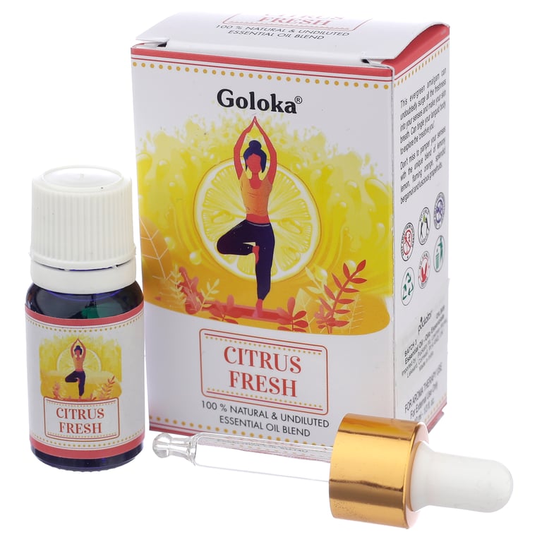 Goloka Citrus Fresh 100 Natural Vegan & Cruelty-Free Essential Oil - 10ml Bottle