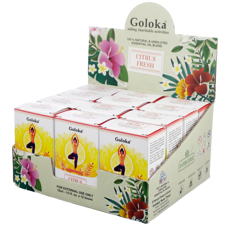 Goloka Citrus Fresh 100 Natural Vegan & Cruelty-Free Essential Oil - 10ml Bottle