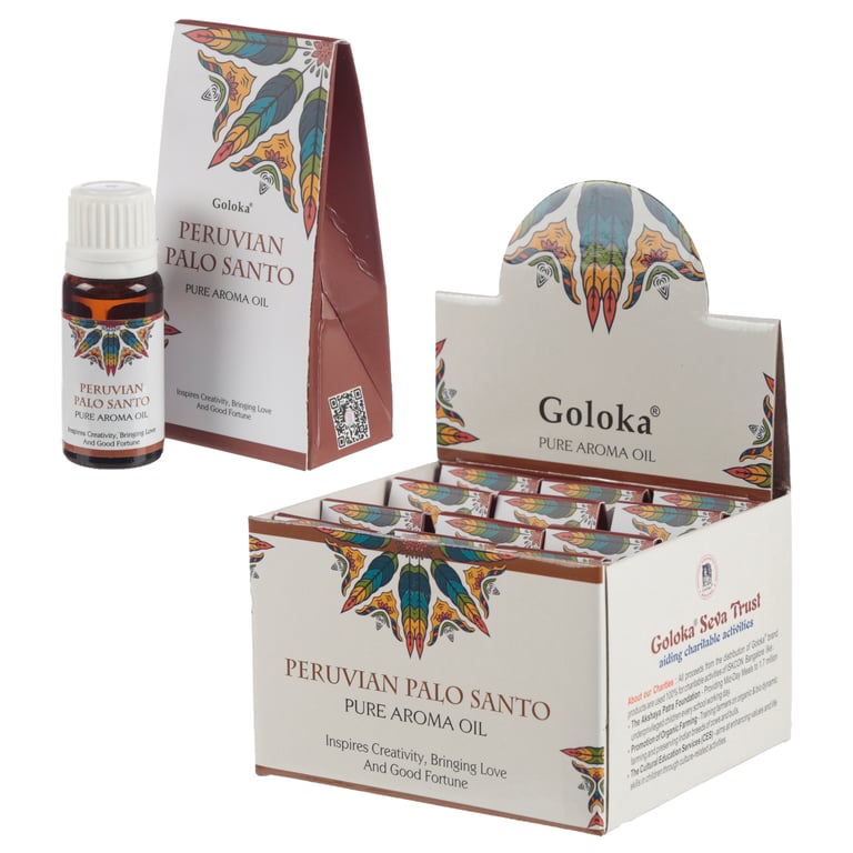 Goloka Fragrance Aroma Oils - Palo Santo Essential Oil Blend (Cruelty-Free & Vegan)