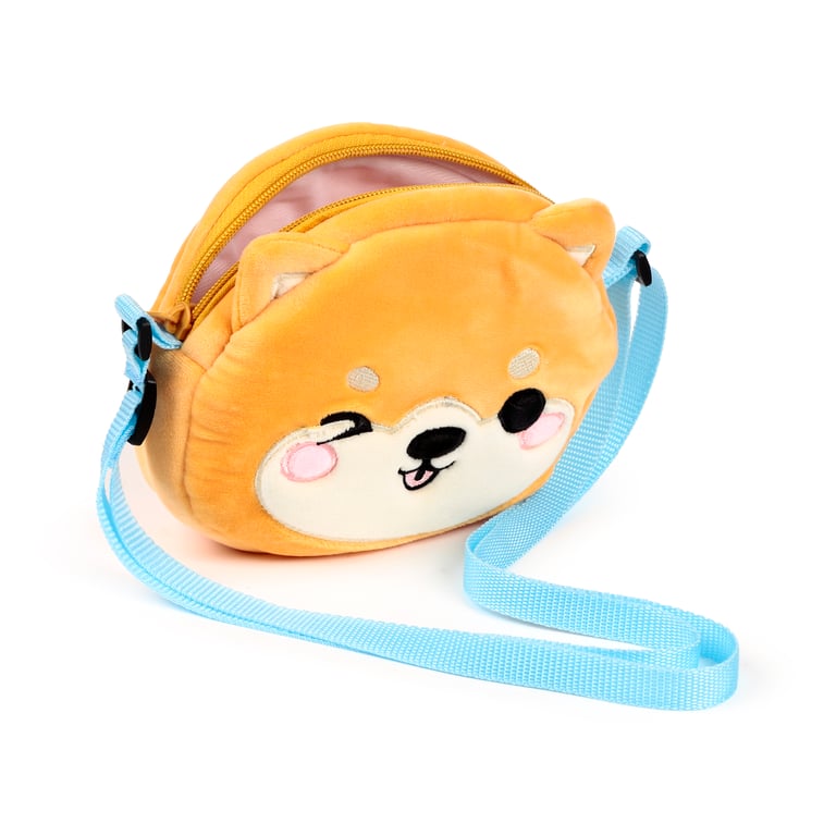 Adoramals Shuggs the Shiba Inu Plush Crossbody Bag - Adjustable Polyester Pet Accessory
