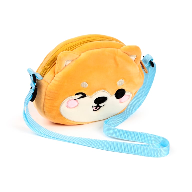 Adoramals Shuggs the Shiba Inu Plush Crossbody Bag - Adjustable Polyester Pet Accessory