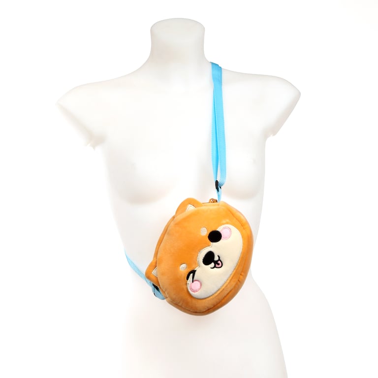 Adoramals Shuggs the Shiba Inu Plush Crossbody Bag - Adjustable Polyester Pet Accessory