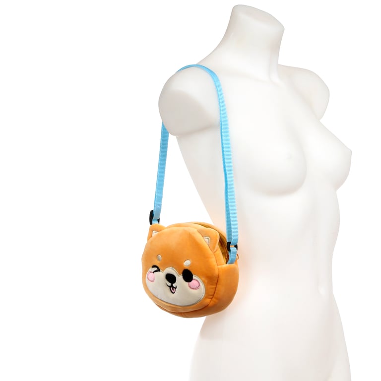Adoramals Shuggs the Shiba Inu Plush Crossbody Bag - Adjustable Polyester Pet Accessory