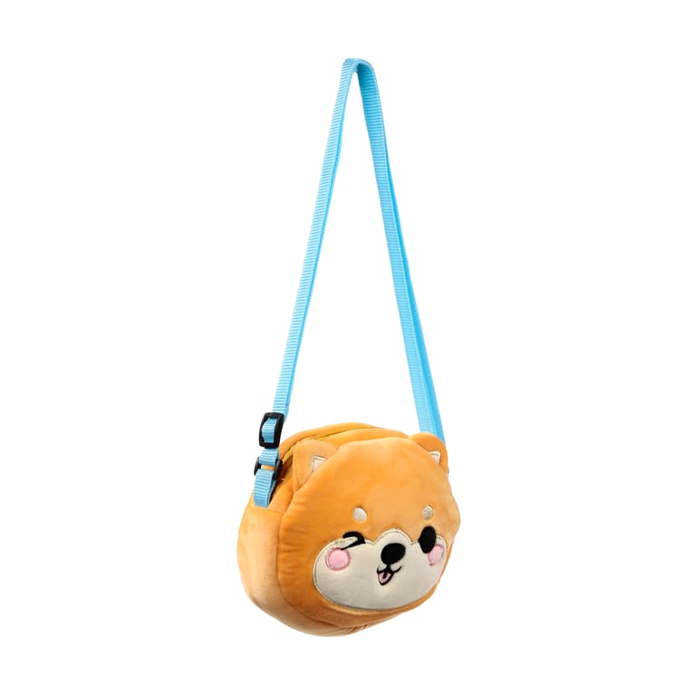 Adoramals Shuggs the Shiba Inu Plush Crossbody Bag - Adjustable Polyester Pet Accessory