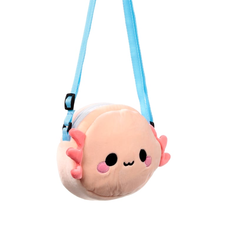 Adoramals Maddie the Axolotl Plush Crossbody Bag - Adjustable Polyester Shoulder Bag
