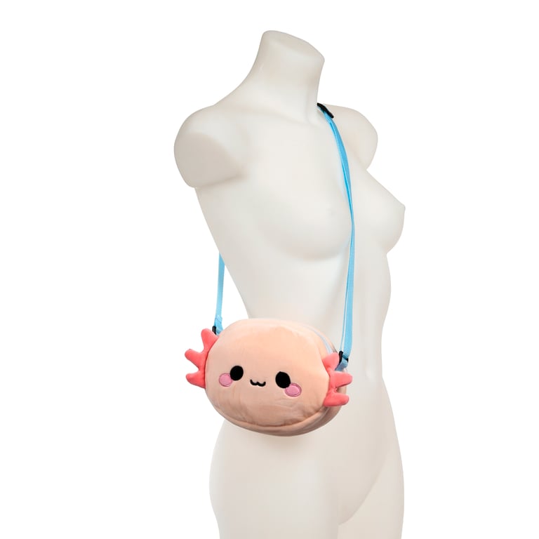 Adoramals Maddie the Axolotl Plush Crossbody Bag - Adjustable Polyester Shoulder Bag