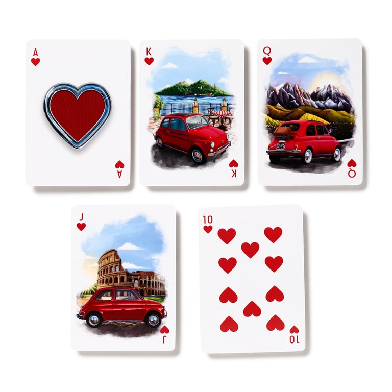 Licensed Fiat 500 Playing Cards - 52 Card Deck with Jokers