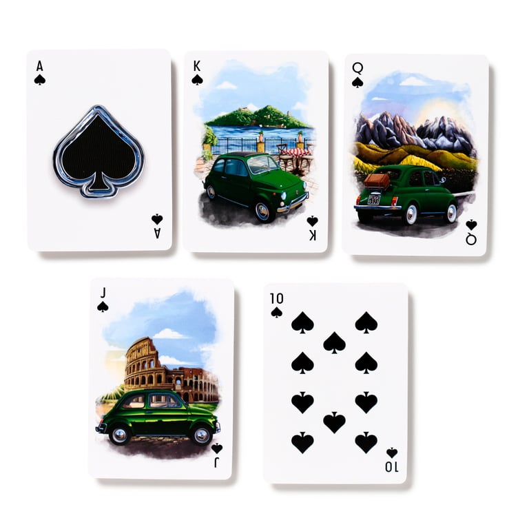Licensed Fiat 500 Playing Cards - 52 Card Deck with Jokers