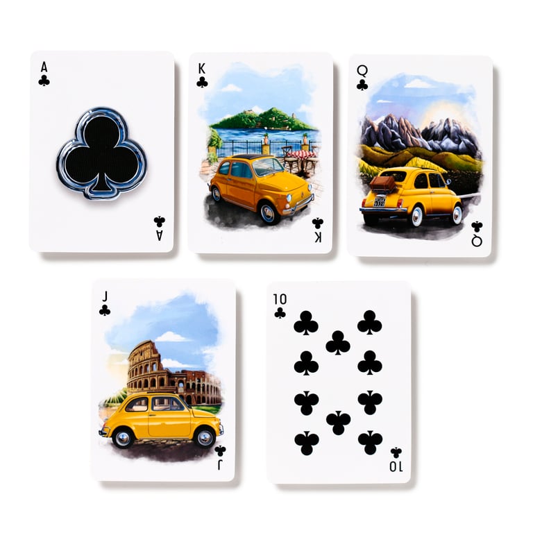 Licensed Fiat 500 Playing Cards - 52 Card Deck with Jokers