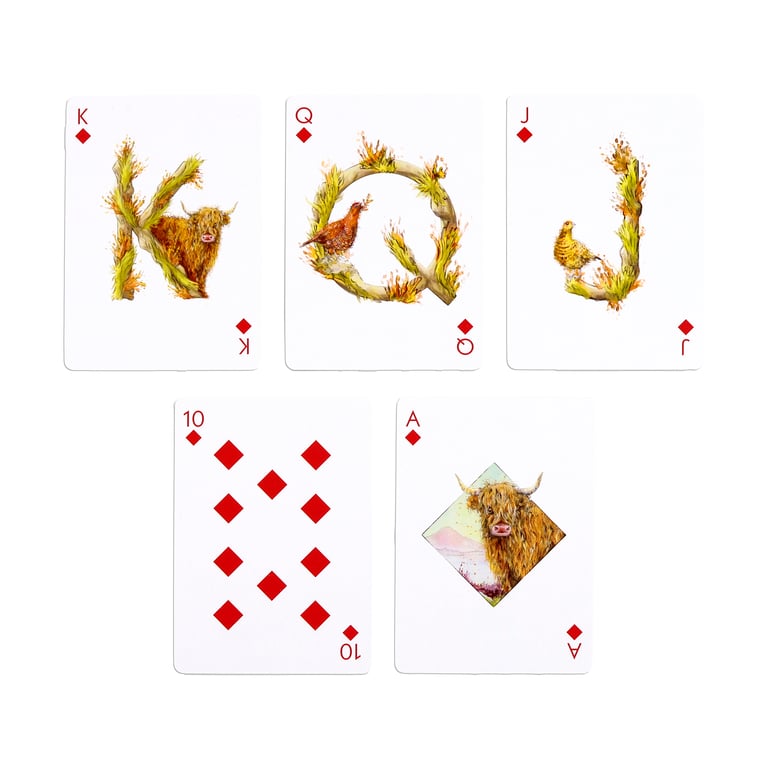 Jan Pashley Highland Coo 52 Card Licensed Deck of Playing Cards with Jokers
