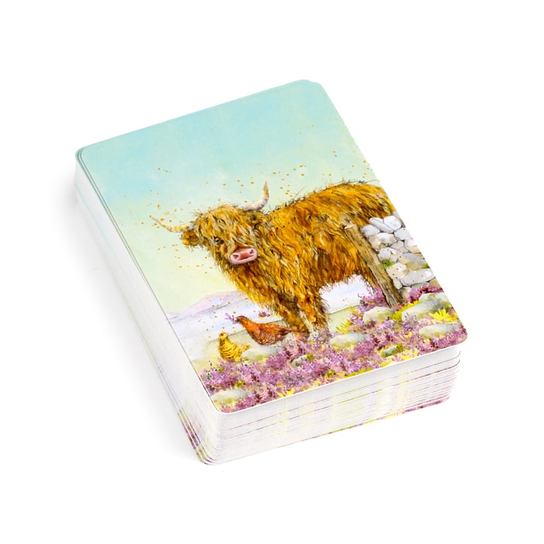 Jan Pashley Highland Coo 52 Card Licensed Deck of Playing Cards with Jokers