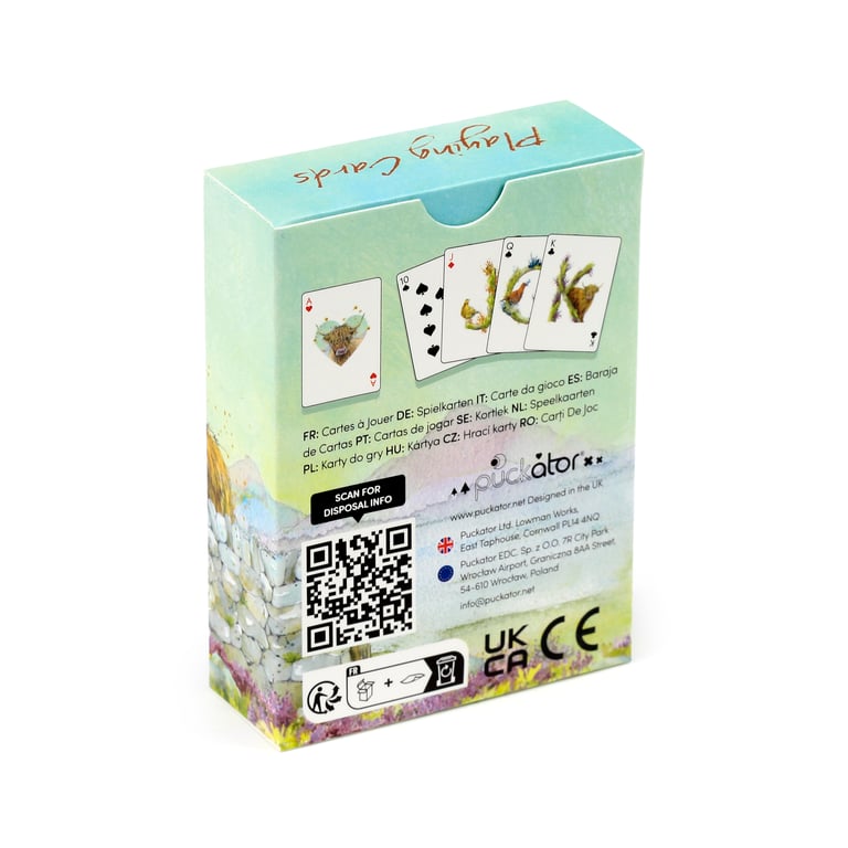 Jan Pashley Highland Coo 52 Card Licensed Deck of Playing Cards with Jokers