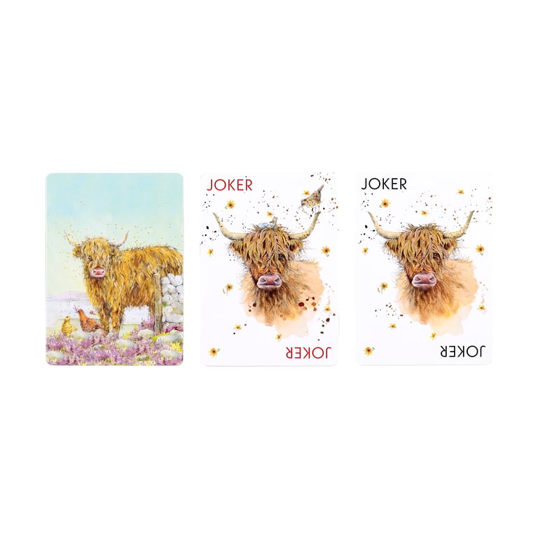 Jan Pashley Highland Coo 52 Card Licensed Deck of Playing Cards with Jokers