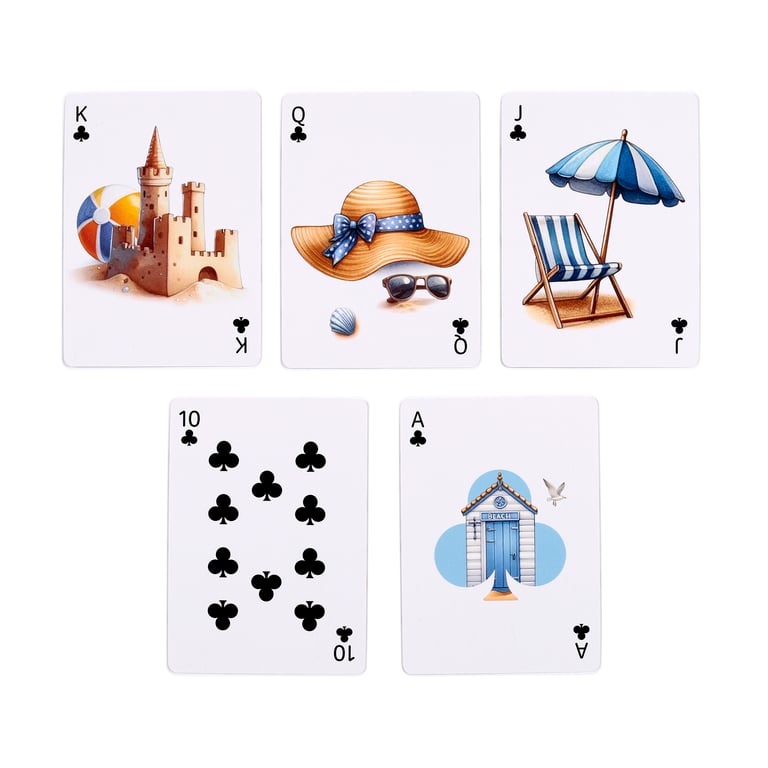 Standard Deck of Playing Cards - Coastal 52 Card Set with Jokers