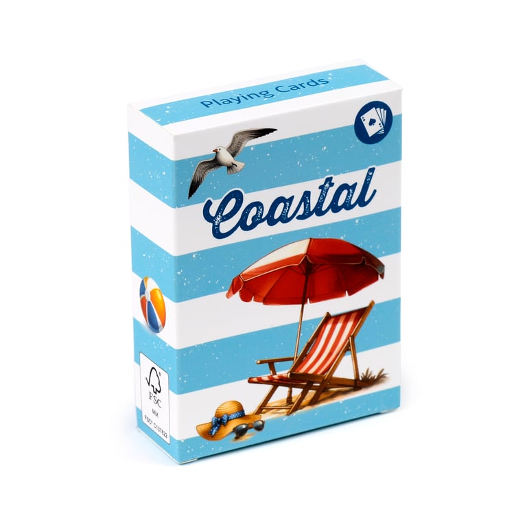Standard Deck of Playing Cards - Coastal 52 Card Set with Jokers