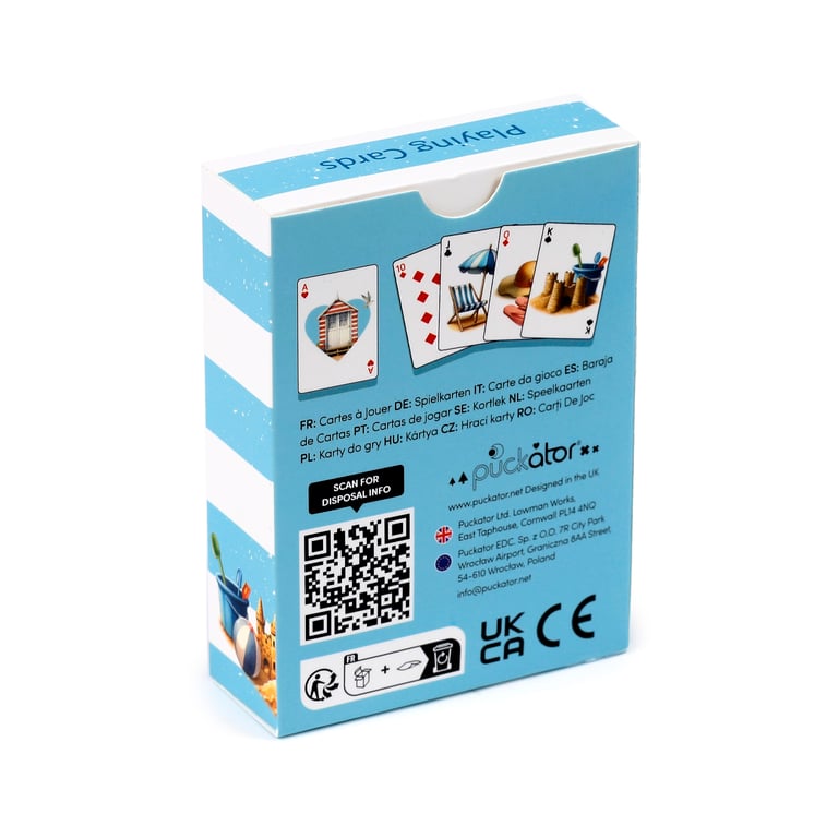 Standard Deck of Playing Cards - Coastal 52 Card Set with Jokers