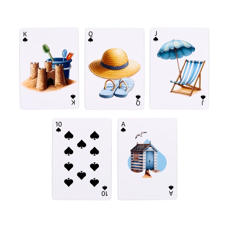 Standard Deck of Playing Cards - Coastal 52 Card Set with Jokers