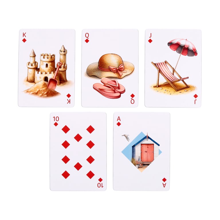 Standard Deck of Playing Cards - Coastal 52 Card Set with Jokers