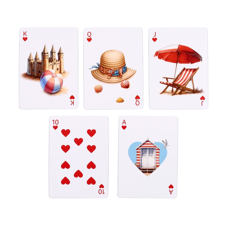 Standard Deck of Playing Cards - Coastal 52 Card Set with Jokers