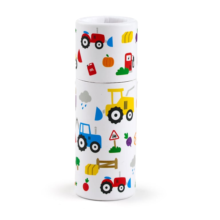 Little Tractors 12 Piece Wooden Colouring Pencil Set with Assorted Colours and Poplar Wood Construction