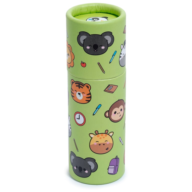 Wooden Colouring Pencil Set - 12 Piece Assorted Zoo-Themed Colours