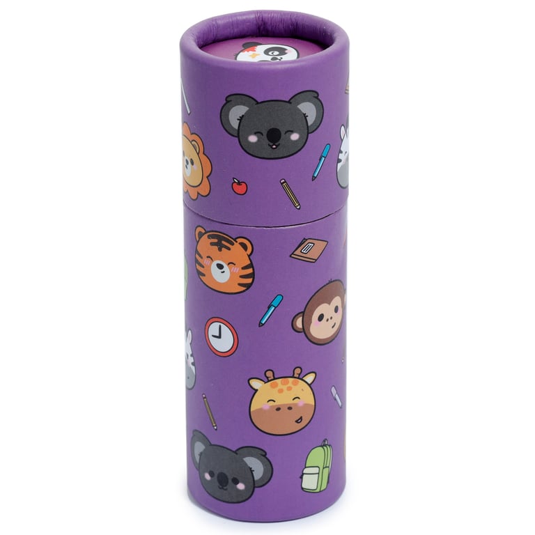 Wooden Colouring Pencil Set - 12 Piece Assorted Zoo-Themed Colours